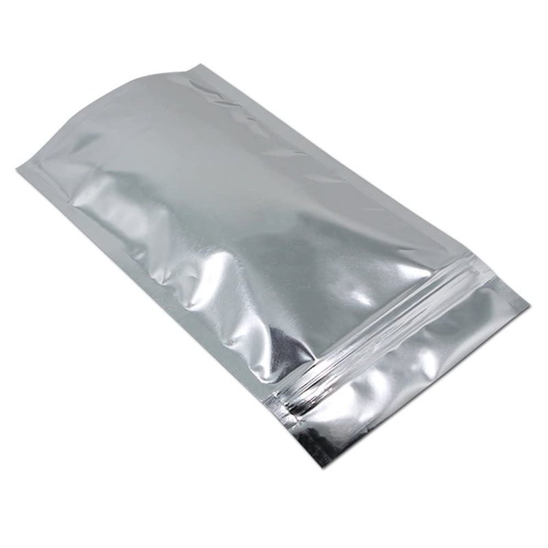 FERENLI 100 Pieces Stand Up Clear Front Zipper Lock Resealable Aluminum Mylar Foil Plastic Packaging Bag for Zip Heat Sealable Lock with Tear Notch Long Term Food Storage 4.7x7.9 inch - Image 5